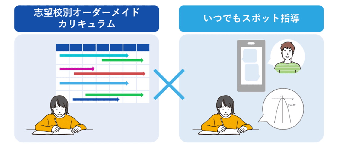 志望校別オーダーメイドカリキュラムとの併用で学習効率アップ