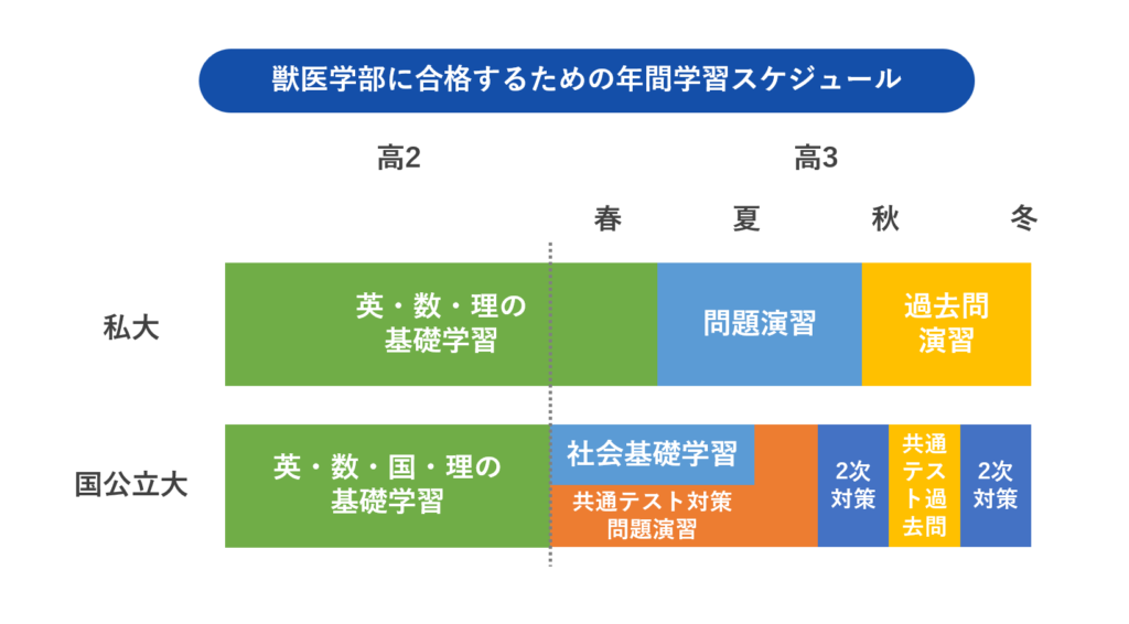 獣医学部合格に向けた学習計画の目安