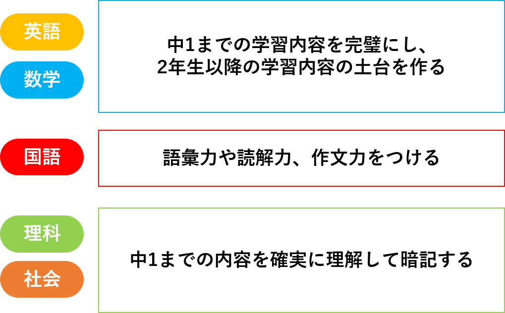 中１から高校受験勉強をスタートする場合の勉強内容