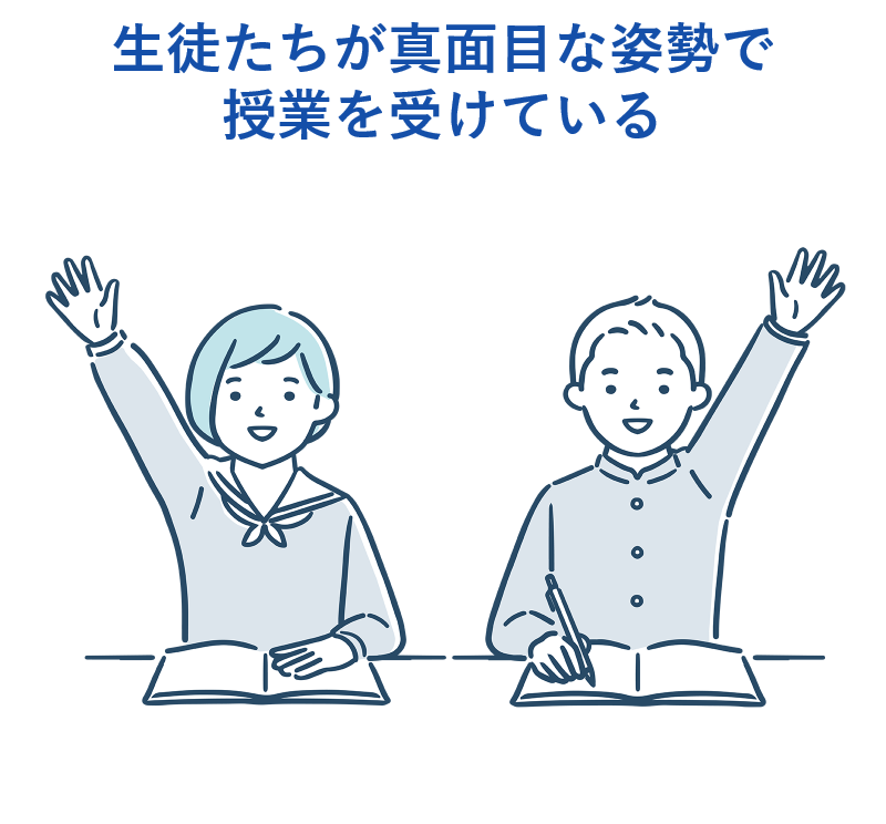 生徒が真面目な姿勢で授業を受けている