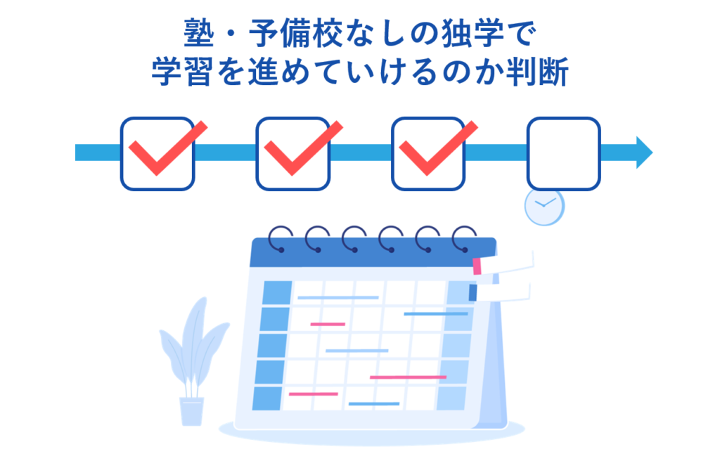 塾・予備校なしの独学で学習を進めていけるのか判断