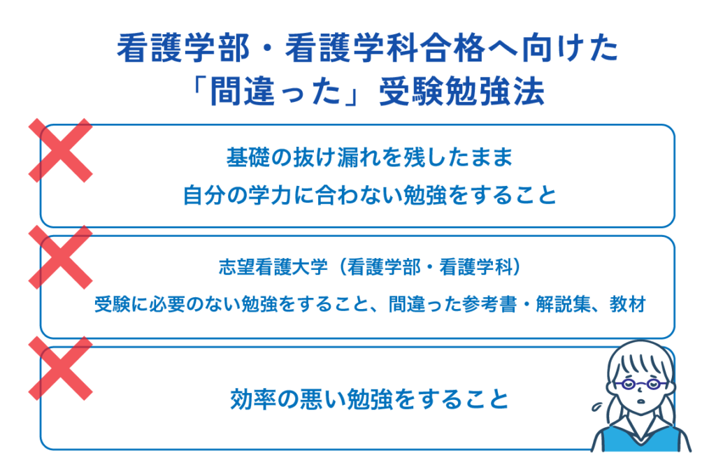 看護学部・看護学科合格へ向けた「間違った」受験勉強法