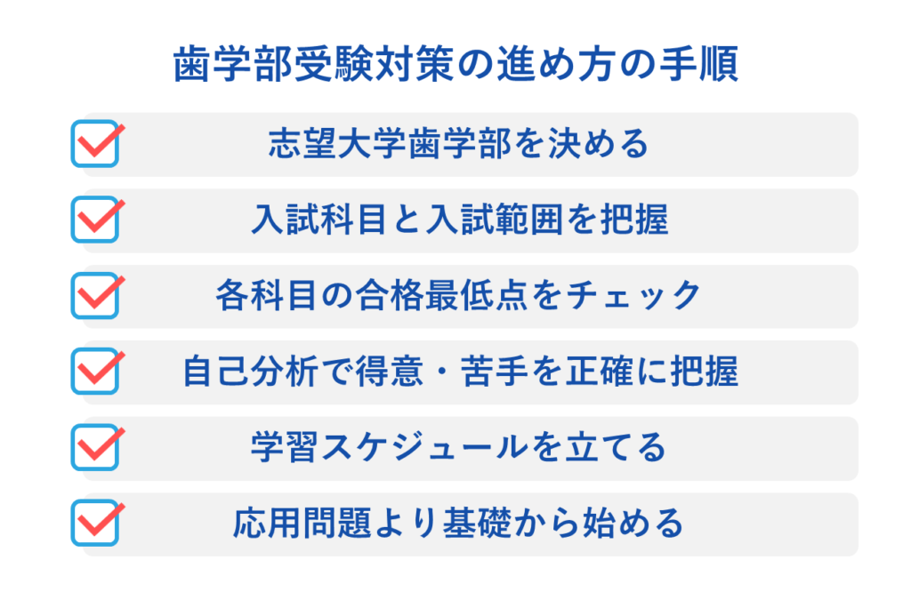 歯学部受験対策の進め方の手順