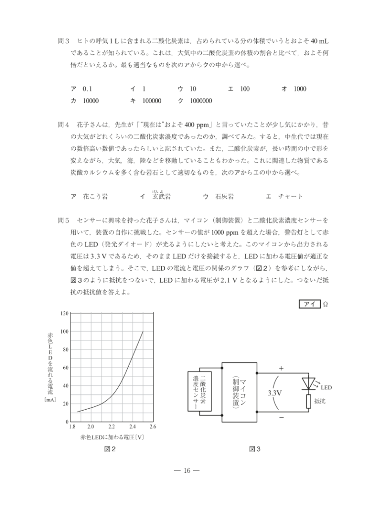 高専入試理科問題例