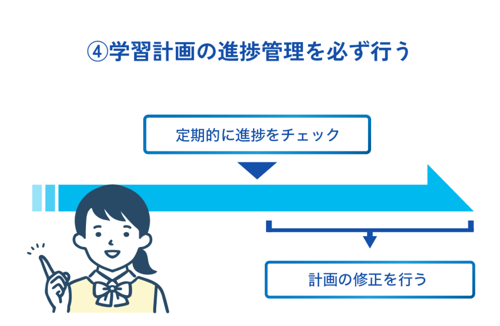 ④学習計画の進捗管理を必ず行う