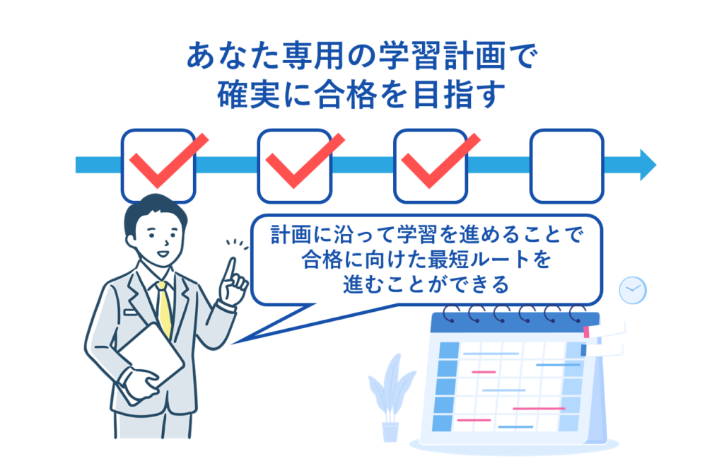 あなた専用の学習計画で確実に合格を目指す