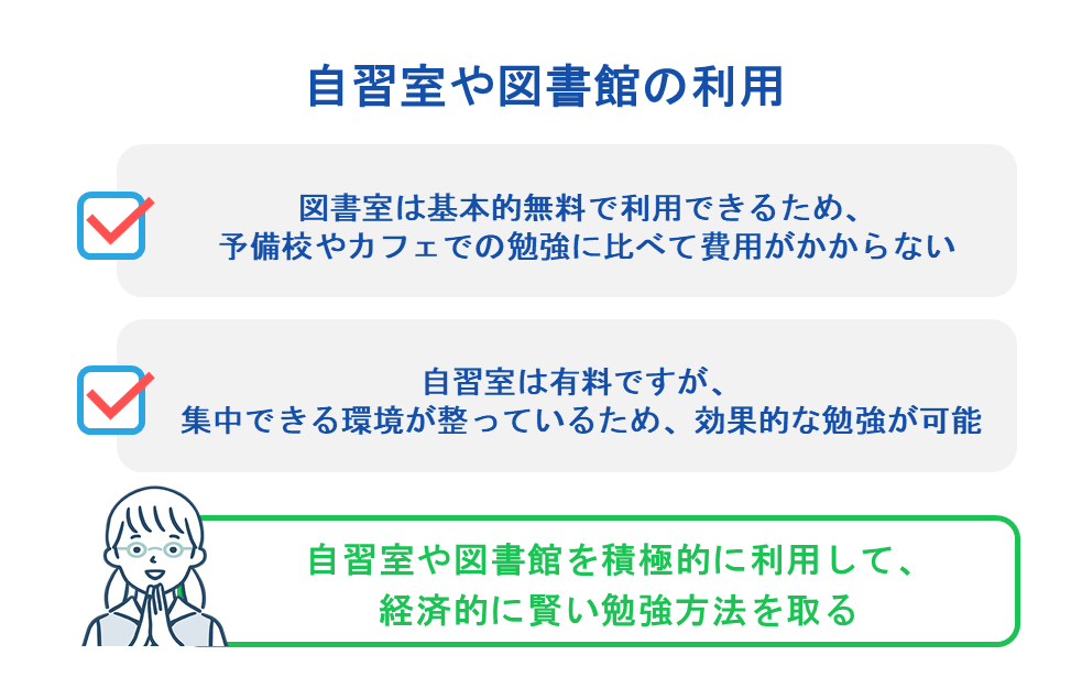 自習室や図書館の利用