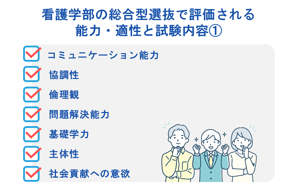 看護学部の総合型選抜で評価される能力・適性と試験内容