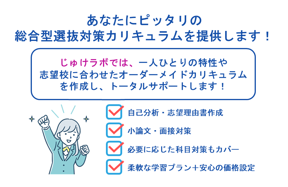あなたにピッタリの総合型選抜対策カリキュラムを提供します!
