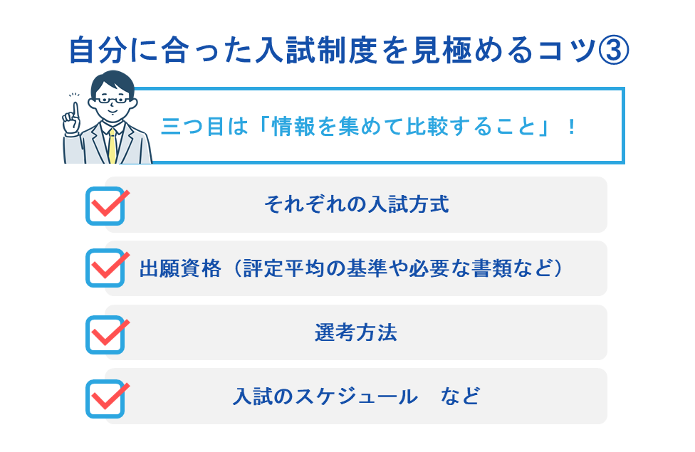 自分に合った入試制度を見極めるコツ