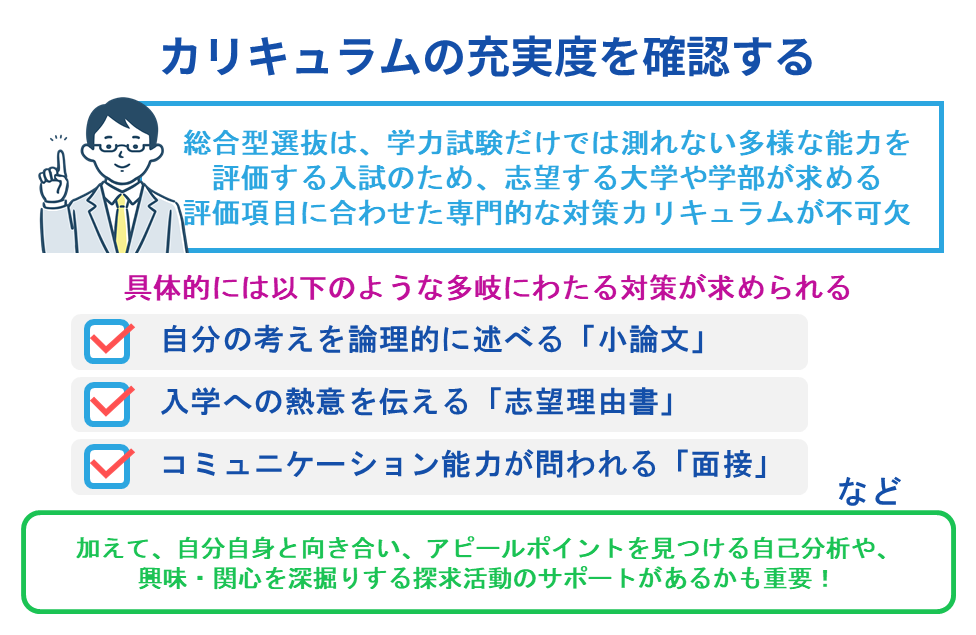 カリキュラムの充実度を確認する