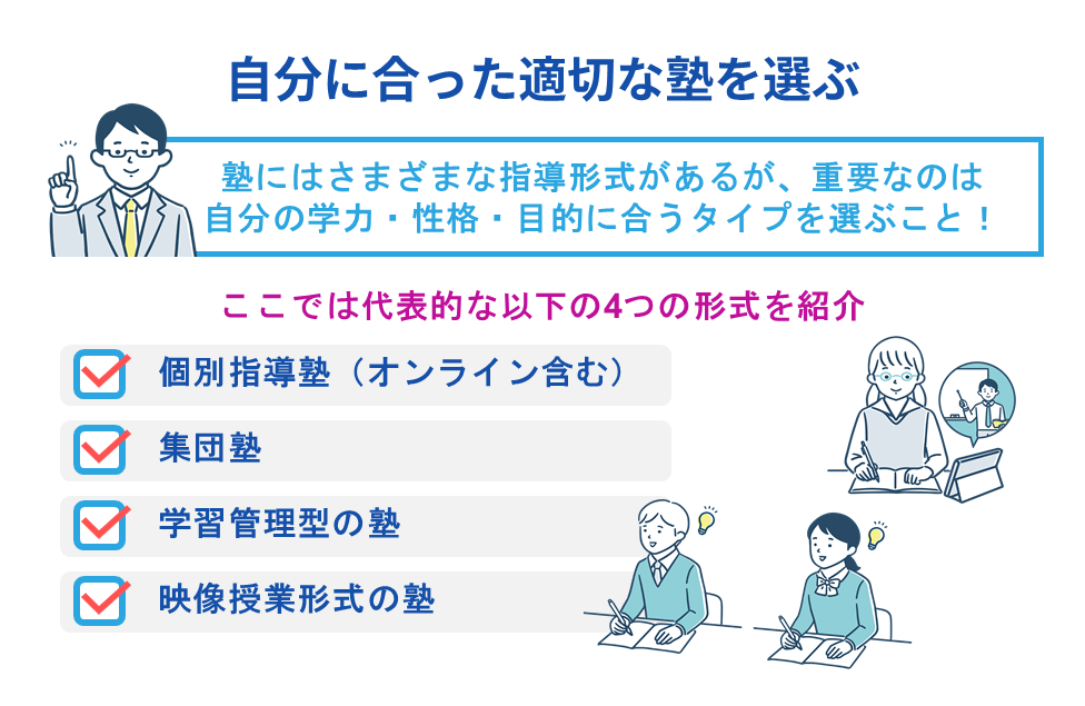自分に合った適切な塾を選ぶ