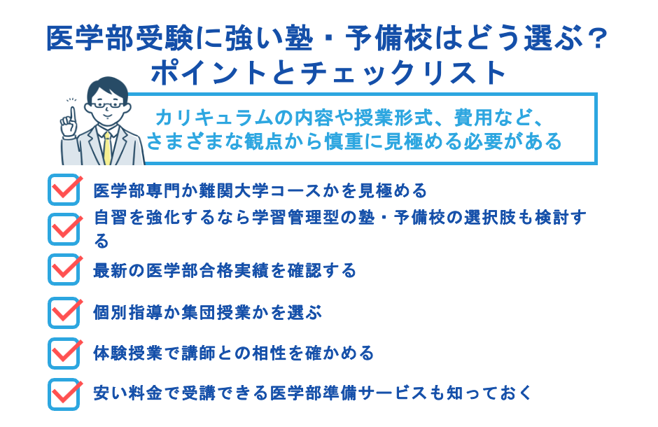 医学部受験に強い塾・予備校はどう選ぶ？ポイントとチェックリスト