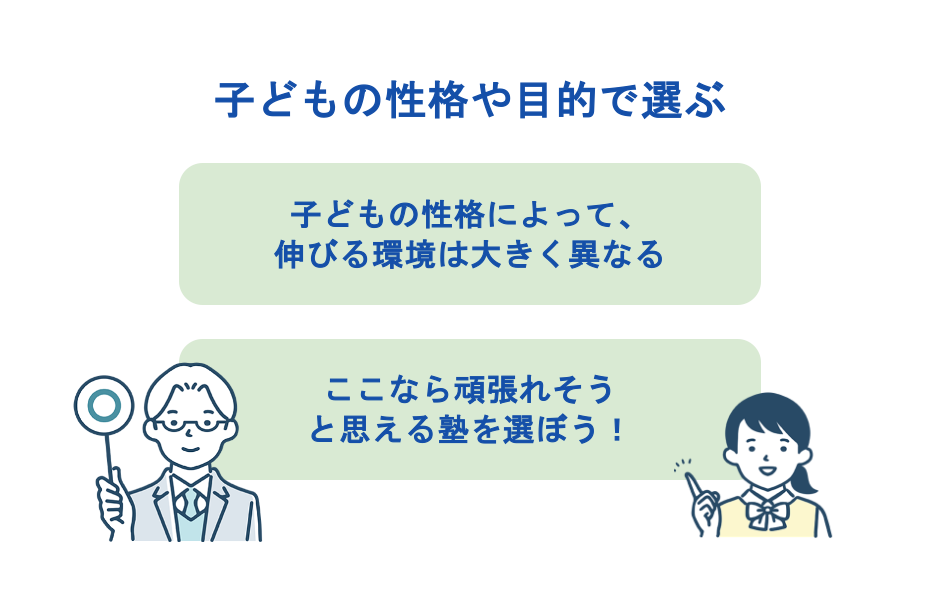 子どもの性格や目的で選ぶ