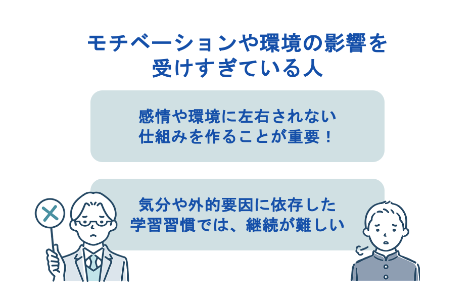 モチベーションや環境の影響を受けすぎている人