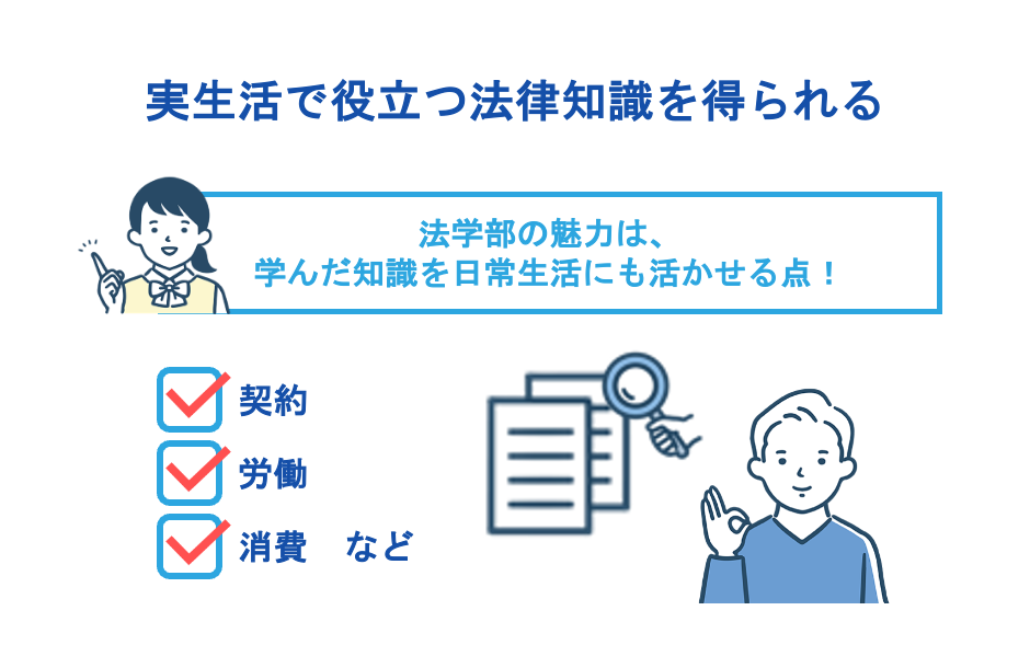 実生活で役立つ法律知識を得られる