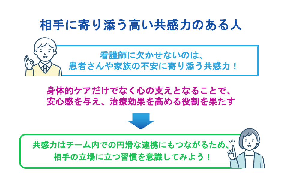 相手に寄り添う高い共感力のある人