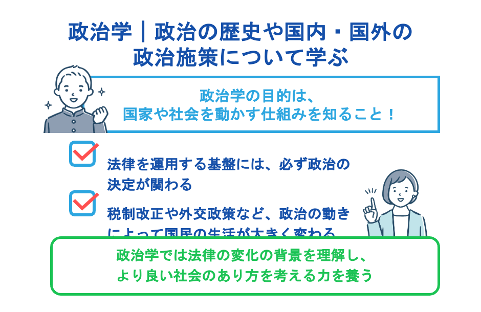 政治学|政治の歴史や国内・国外の政治施策について学ぶ