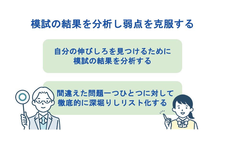 模試の結果を分析し弱点を克服する