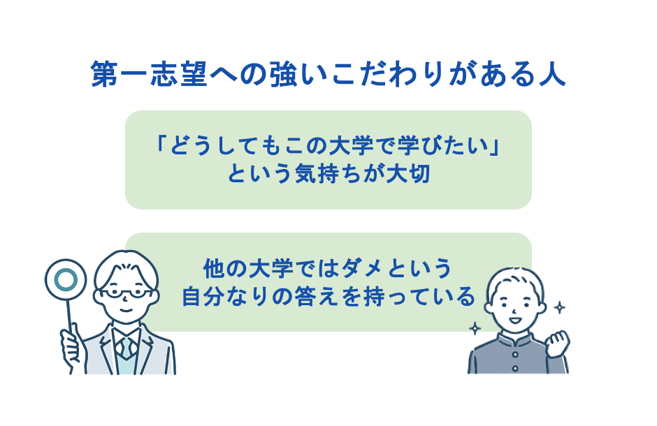 第一志望への強いこだわりがある人