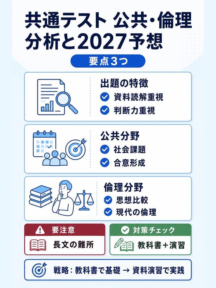 共通テスト公共・倫理の分析と2027年度の予想