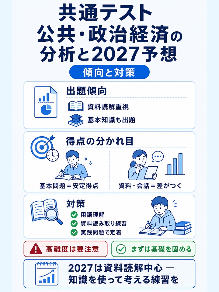 共通テスト公共・政治経済の分析と2027年度の予想