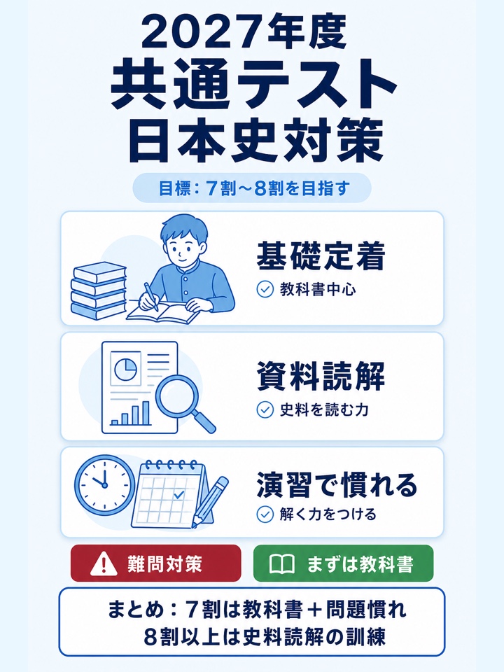 2027年度共通テスト歴史総合・日本史探究の対策