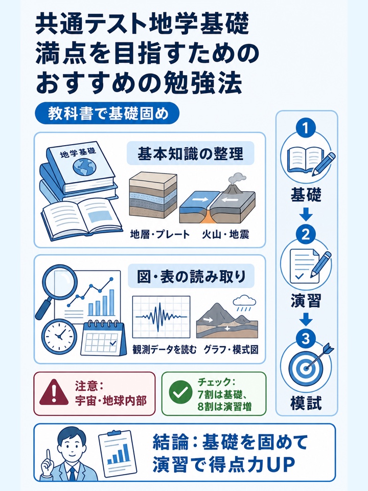 共通テスト地学基礎　満点を目指すためのおすすめの勉強法