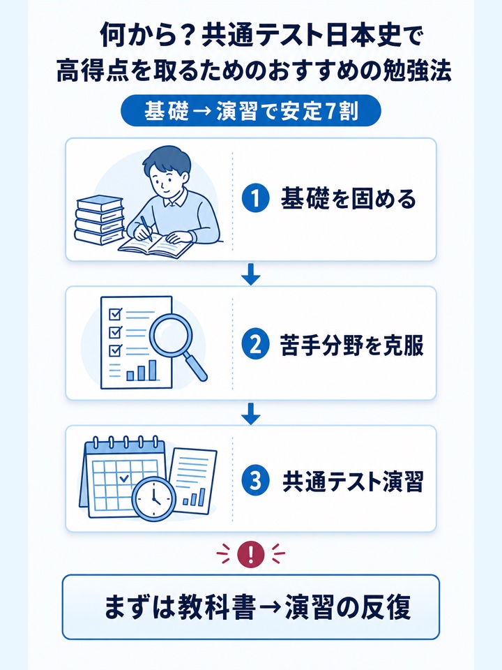 何から?共通テスト日本史で高得点を取るためのおすすめの勉強法