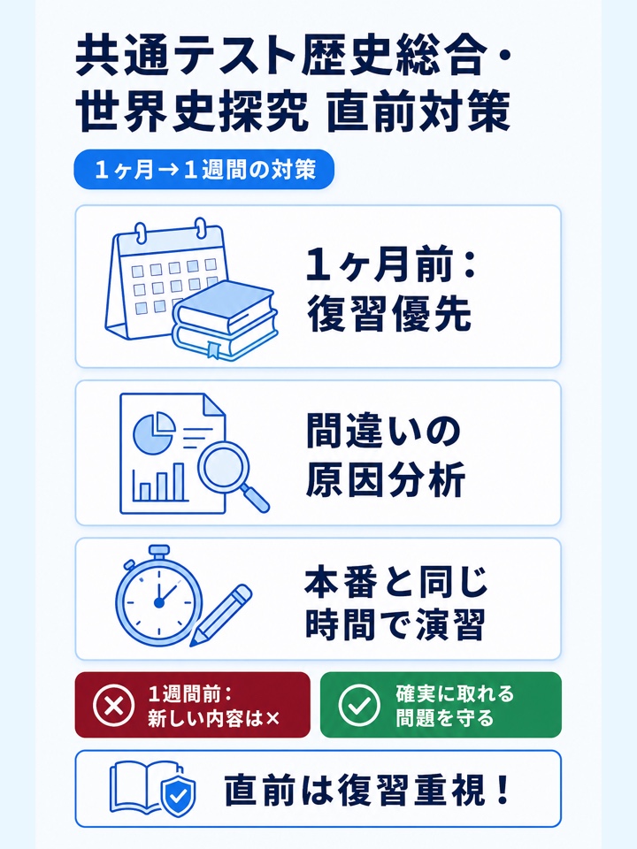 共通テスト歴史総合・世界史探究　直前対策