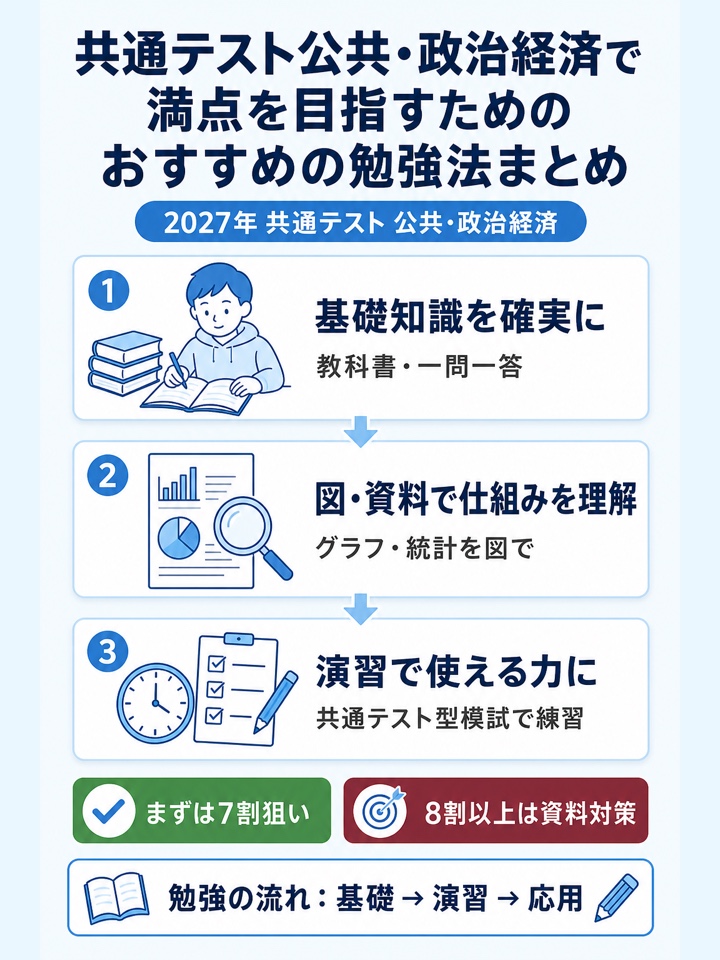 共通テスト公共・政治経済で満点を目指すためのおすすめの勉強法まとめ