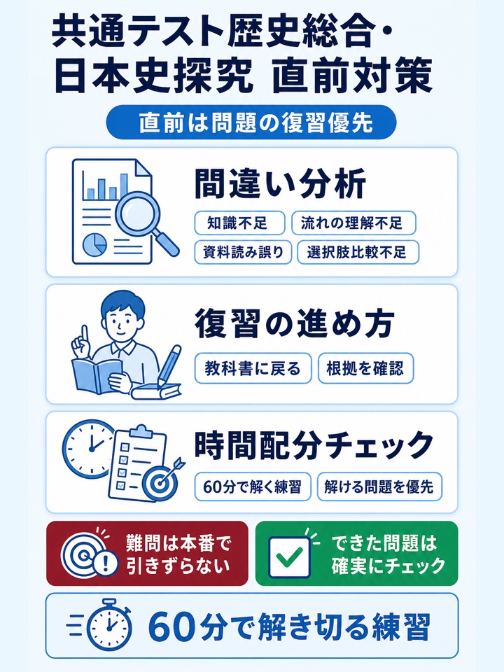 共通テスト歴史総合・日本史探究 直前対策
