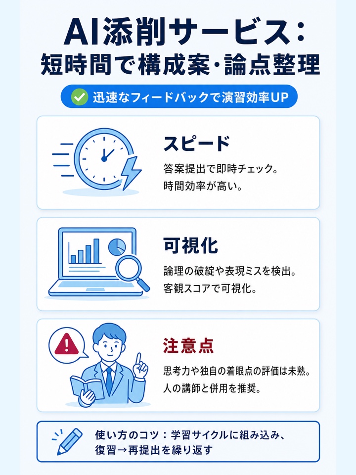 AI添削サービス：構成案や論点整理を短時間で行いたい人向け