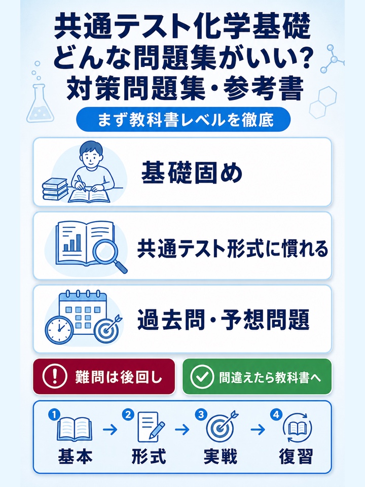 共通テスト化学基礎　どんな問題集がいい？　対策問題集・参考書