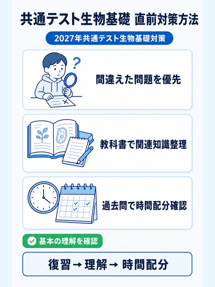 共通テスト生物基礎　直前対策方法