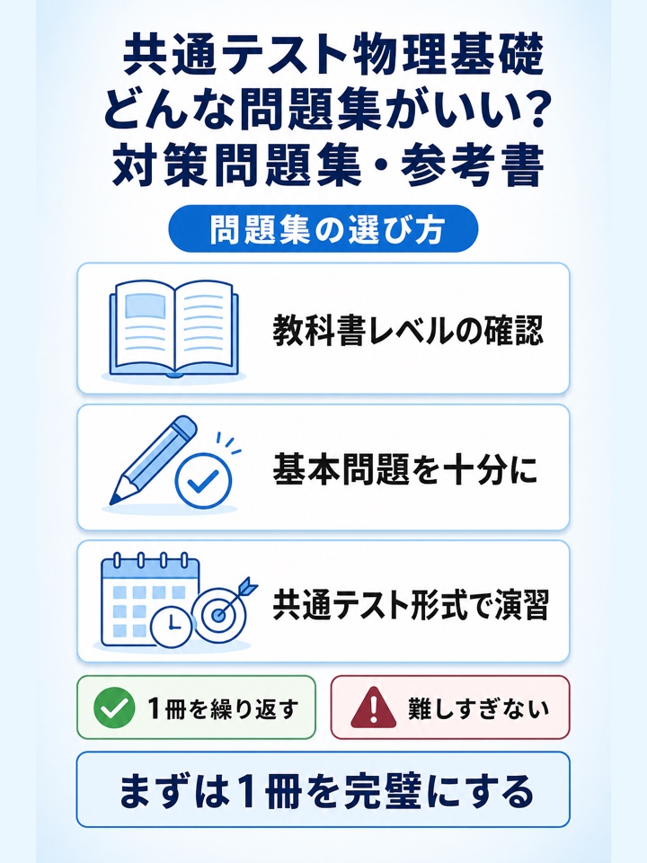 共通テスト物理基礎 どんな問題集がいい? 対策問題集・参考書