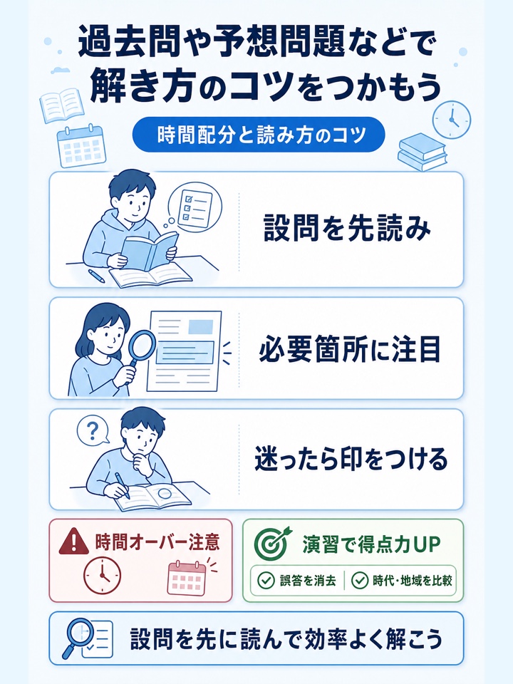 過去問や予想問題などで解き方のコツをつかもう