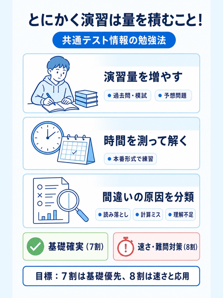 とにかく演習は量を積むこと！