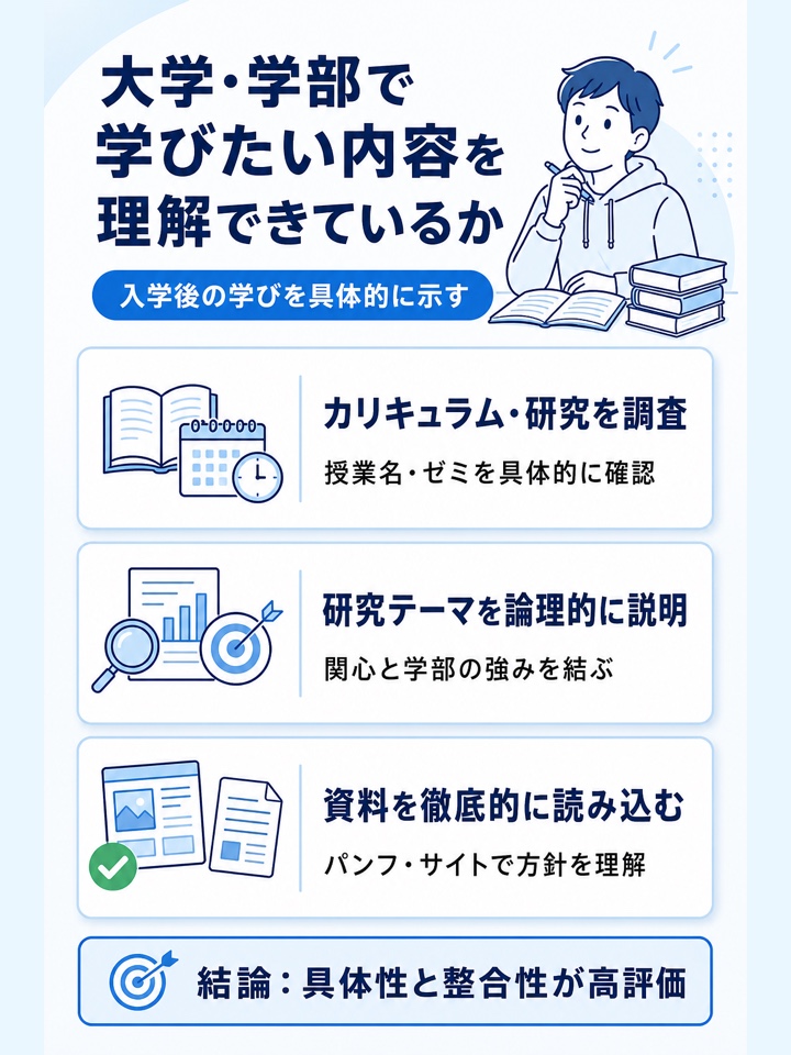 大学・学部で学びたい内容を理解できているか