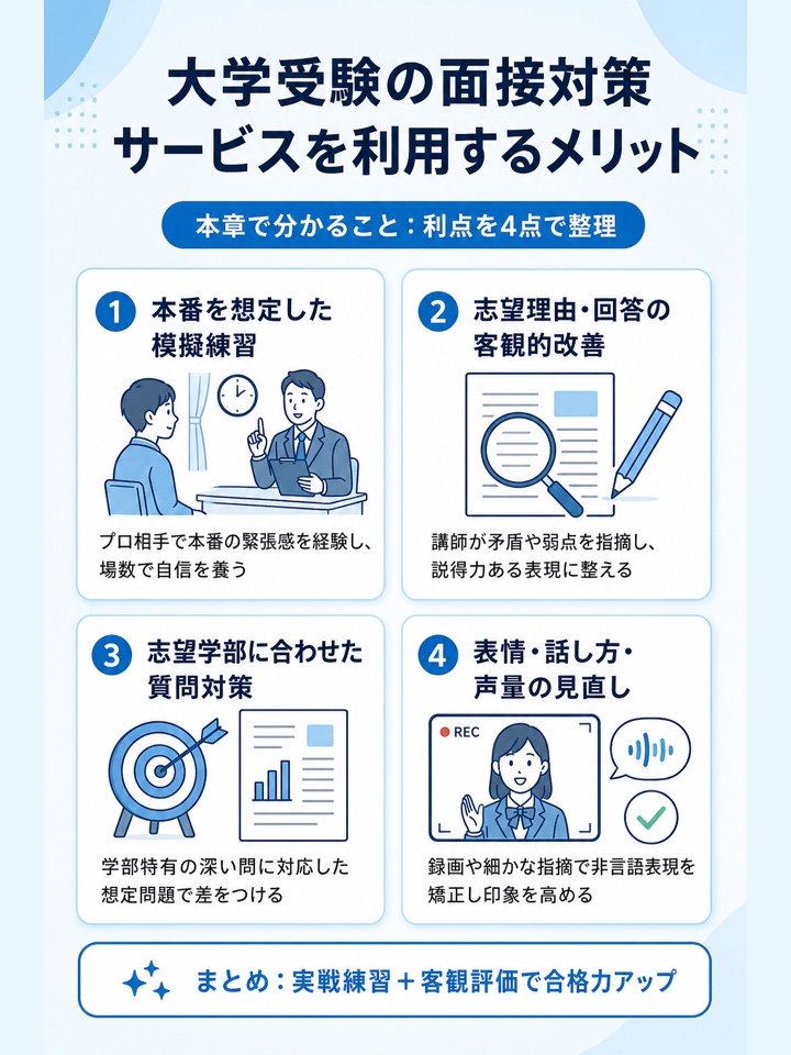 大学受験の面接対策サービスを利用するメリット