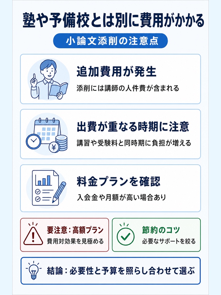 塾や予備校とは別に費用がかかる