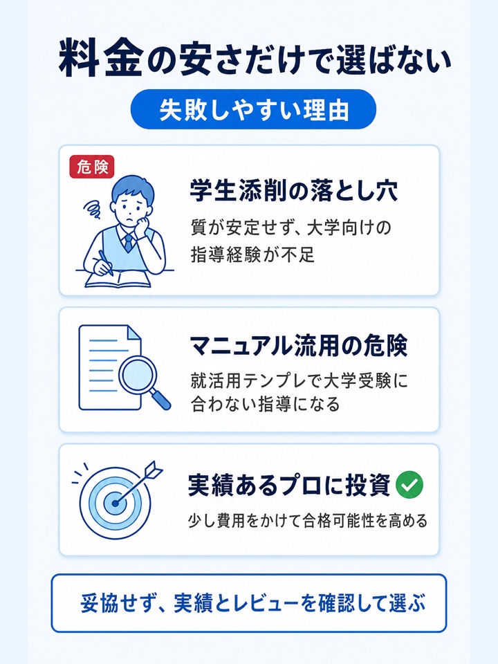 料金の安さだけで選んでしまう