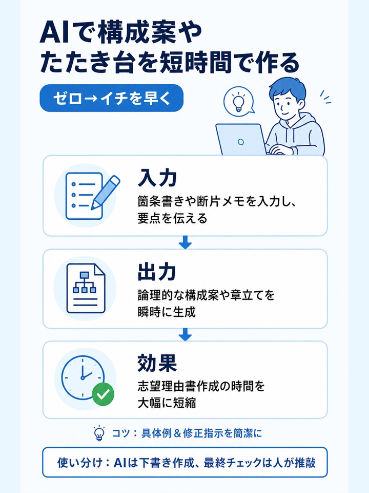 AIで構成案やたたき台を短時間で作る