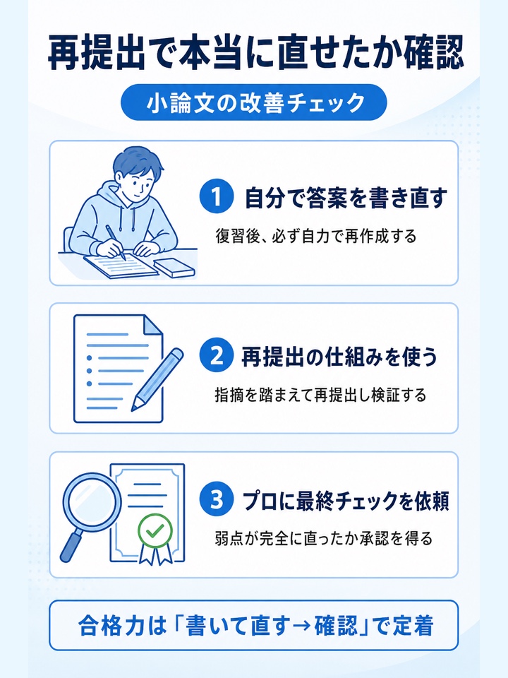 再提出して改善できたかを確認する
