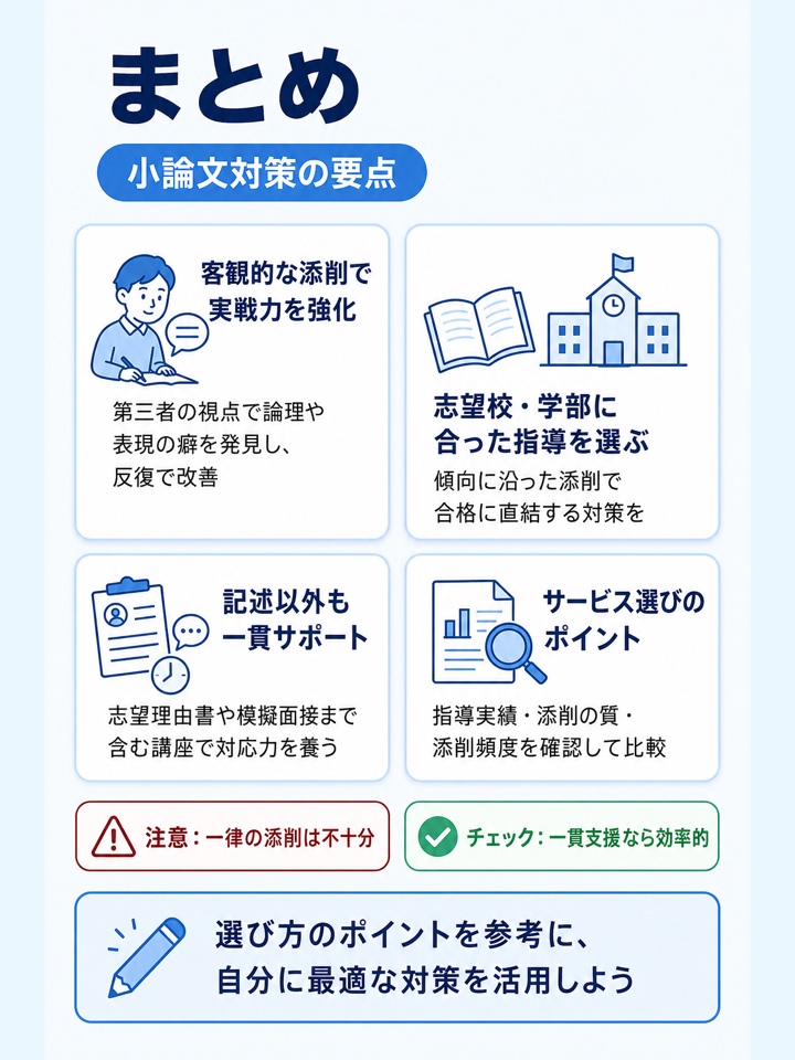 小論文添削サービスの選び方のまとめ