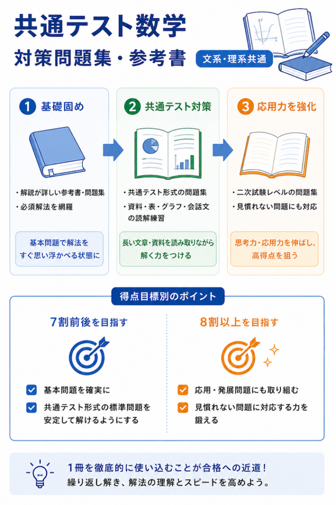 共通テスト数学 対策問題集・参考書(文系・理系共通)