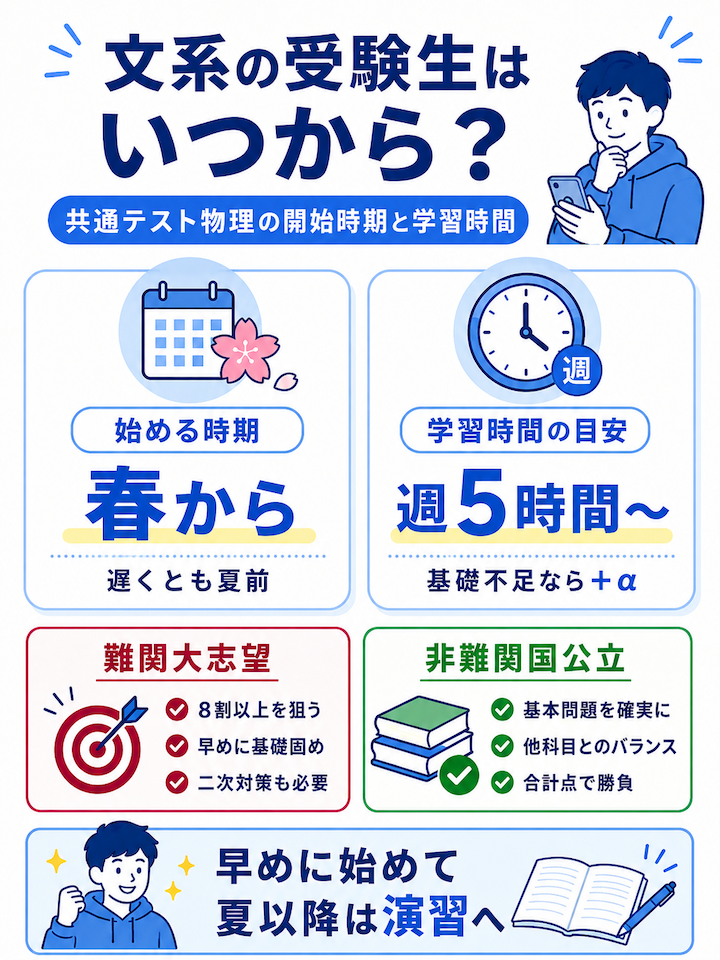 文系の受験生はいつから共通テスト対策に取り組むべき？1週間に何時間学習すればいい？