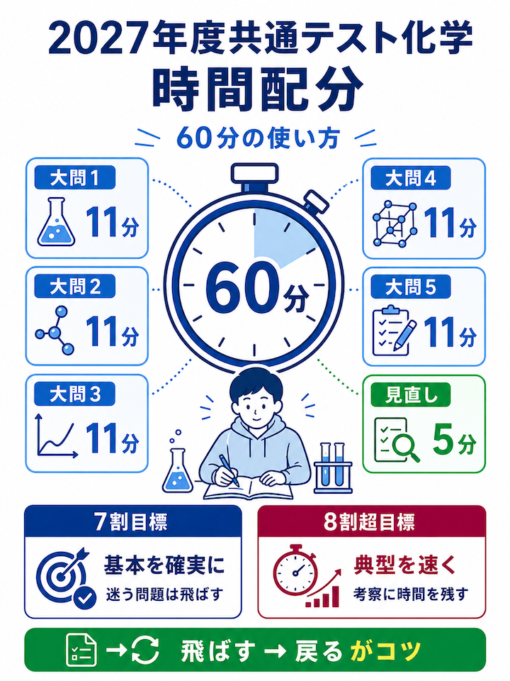 2027年度共通テスト化学 時間配分