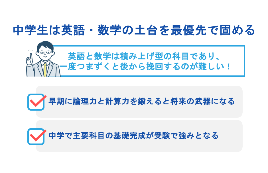中学生は英語・数学の土台を最優先で固める