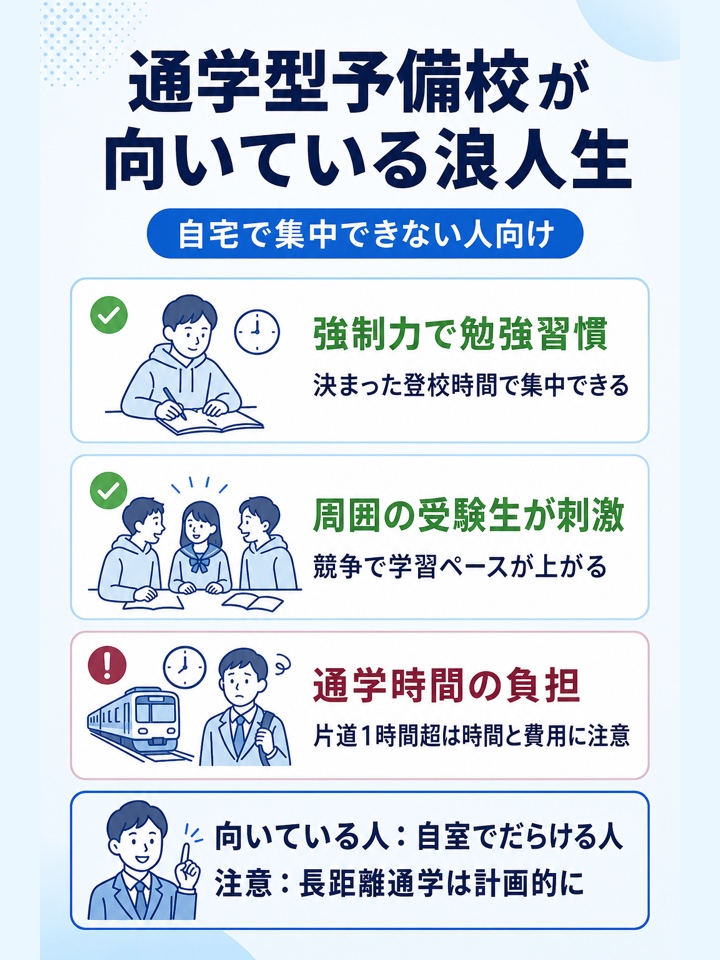 通学型予備校が向いている浪人生